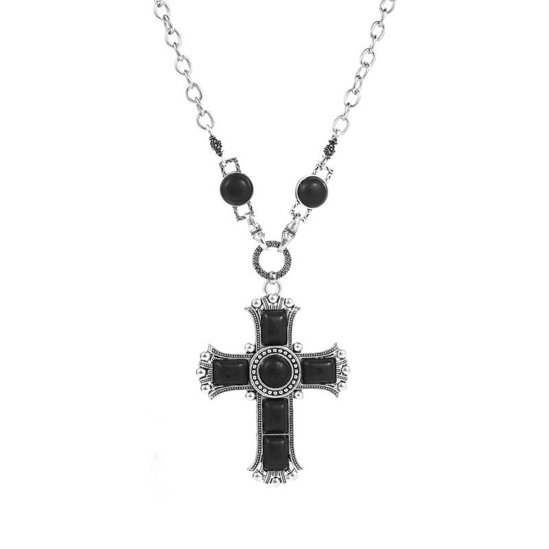 Модное Ретро Ожерелье, Женское Ожерелье с Крестом, Аксессуар к Одежде, Цепочка для Свитера, Ощущение Высокого Качества