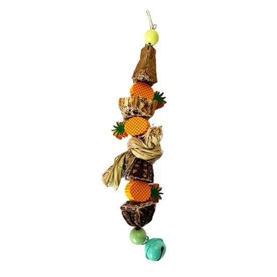 Hanging Bite Resistant Scratch-proof Anti-fade Anti-broken with Bell Star Fruit Pineapple Parrot Toy