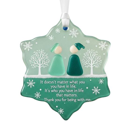 Yousheng Морское стекло Искусство Орнамент Дружбы Снежинка/Ракушка Формы Рождественская Елка Подвесные Украшения Ручной Работы Искусство из Морского Стекла Сувенир Дружбы для Лучшего