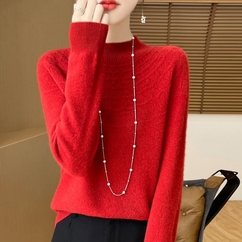 Женский кашемировый свитер Qinghe кашемир 30% кашемир 70% шерсть теплый и модный универсальный осенне-зимний