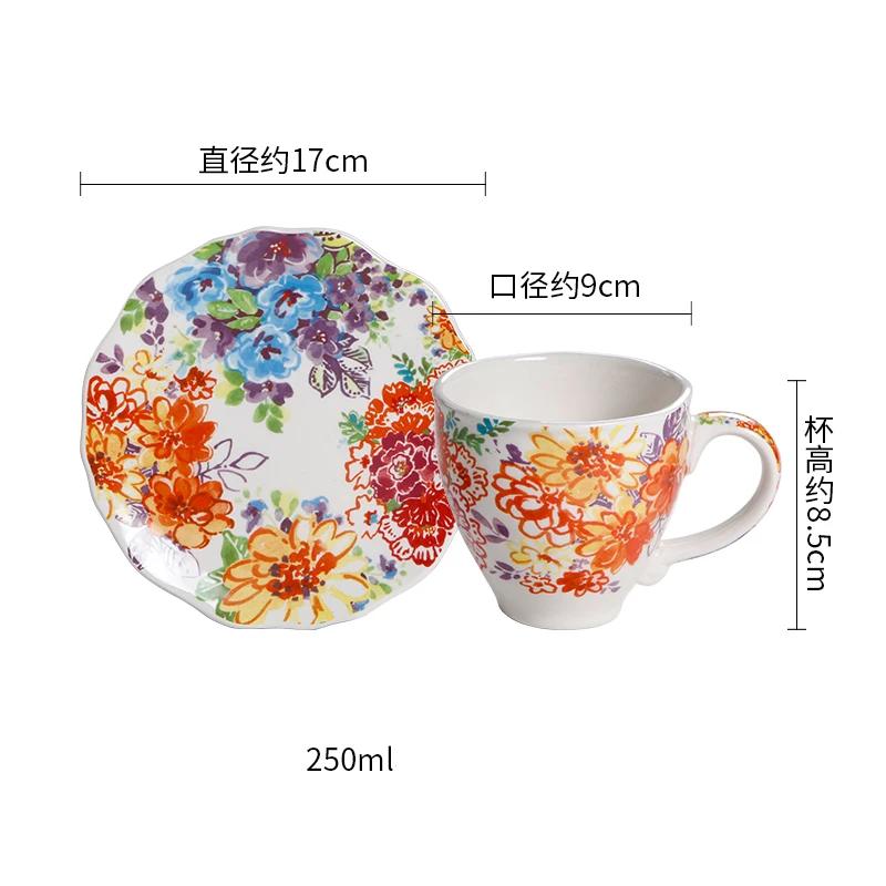 Цветная роспись Цветочные керамические миски Креативные необычные рестораны Фруктовая салатница Изысканная миска Набор тарелок Бытовая посуда