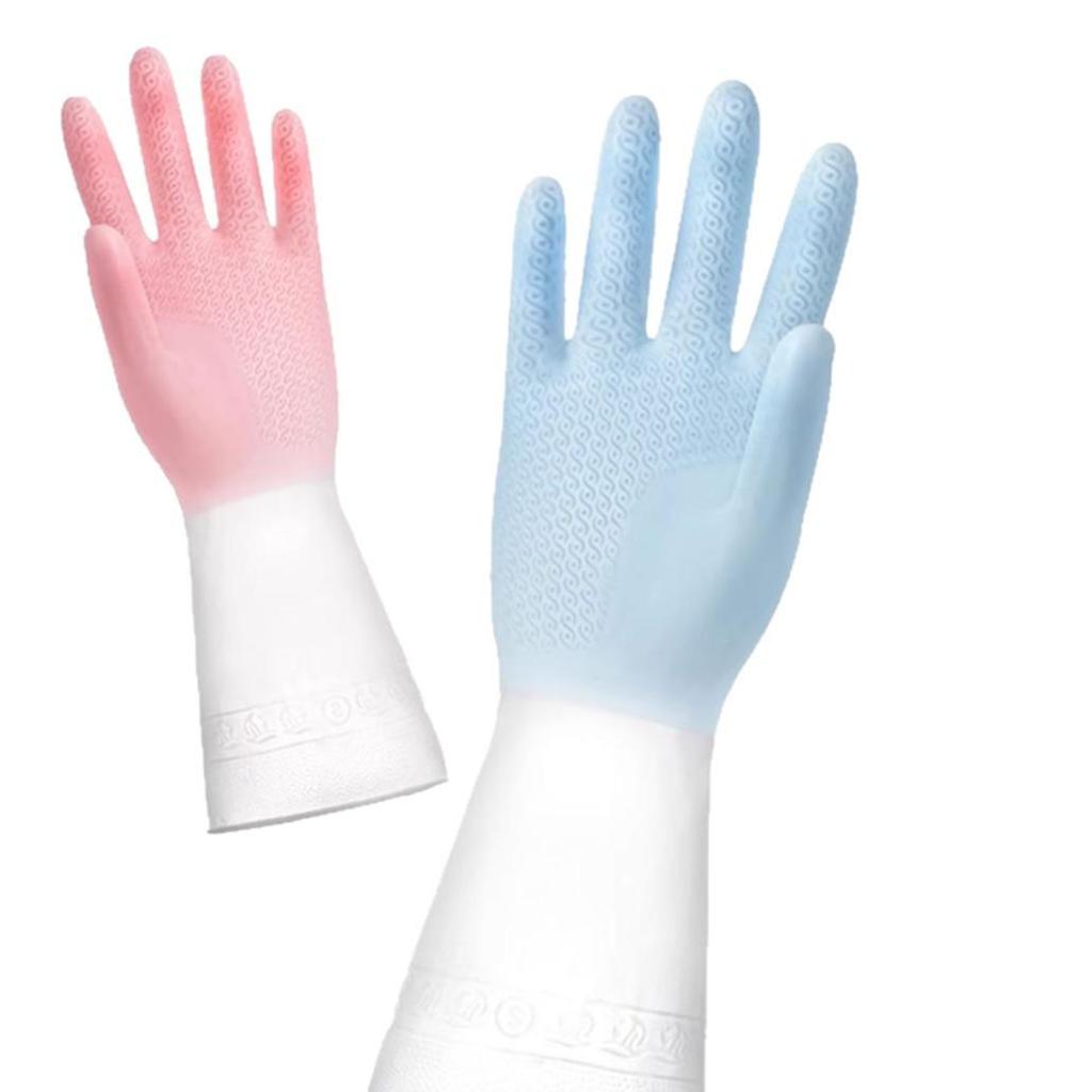 Женские прочные водонепроницаемые перчатки для мытья посуды - Плотно облегающие резиновые перчатки для использования на кухне, Новые пользователи получают 0,01