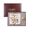 Hand Embroidered Silk Scarf Brooch Set Suzhou Mulberry Gift Foreigners Premium Box