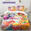 Постельное белье с узором Winx Club, Комплект с одеялом, Пододеяльник, Наволочка, Домашний подарок на день рождения (1 пододеяльник + 2 наволочки, без наполнителя)