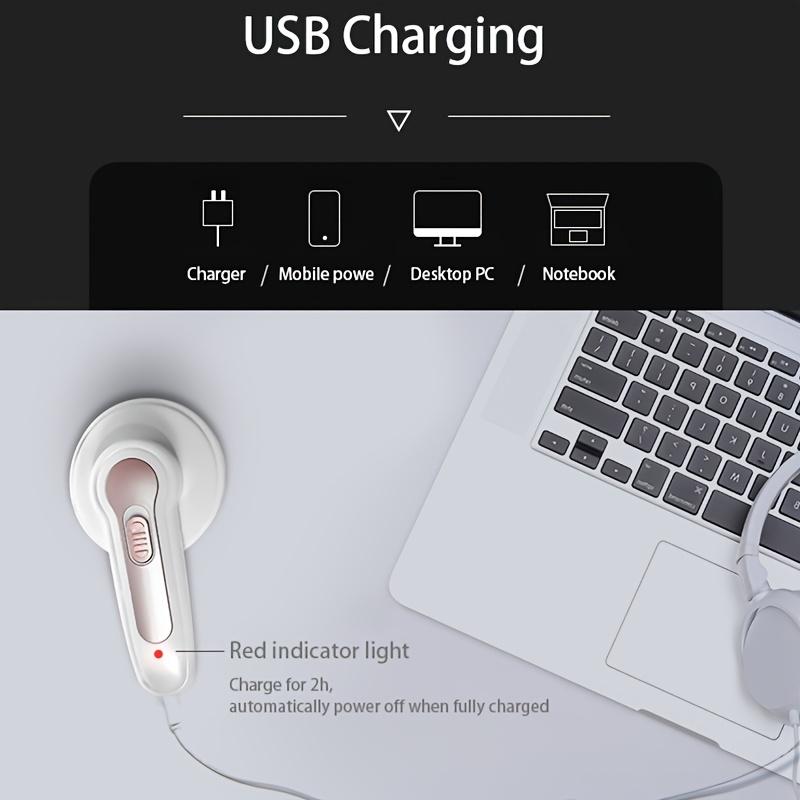 Эффективное портативное электрическое устройство для удаления ворса — литиевая аккумуляторная батарея, зарядка через USB: Легко избавьтесь от комков ворса и пуха