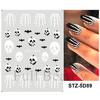 Nail Art Sticker Relief 5D Three-Dimensional Halloween Skull Spider Bone Pumpkin Adhesive Nail Sticker