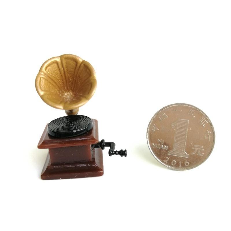 1:12 мебельных мини-аксессуаров, ультракомпактный ретро-фонограф, проигрыватель пластинок с пластинкой, миниатюрный кукольный домик своими руками