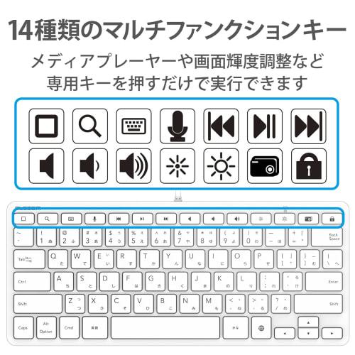 Elecom Проводная клавиатура с разъемом Lightning, раскладка США, пантограф, белая, TK-LCP01WH