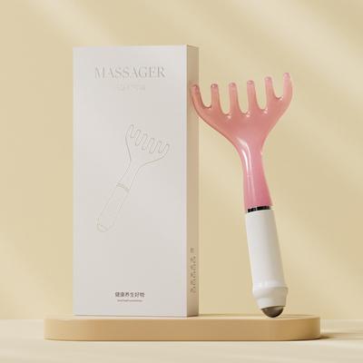 Массажер для головы из смолы Гуаша для массажа тела, шеи и ног, шестизубчатая расческа для головы и меридиана, упакованная в коробку, инструмент для ухода за волосами с широкими зубьями