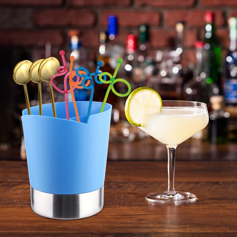 Ложка, столовые приборы, коробка для хранения, вилка, соломинка с держателем для бумажного стаканчика для использования в кофейне, баре(черный)