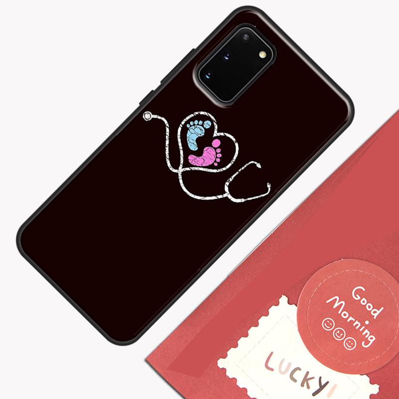 Милый Чехол-Сердечко со Стетоскопом для Samsung Galaxy S26 S25 S24 S20 S21 S22 S23 Ultra S10 Plus S25 FE Защитный Корпус