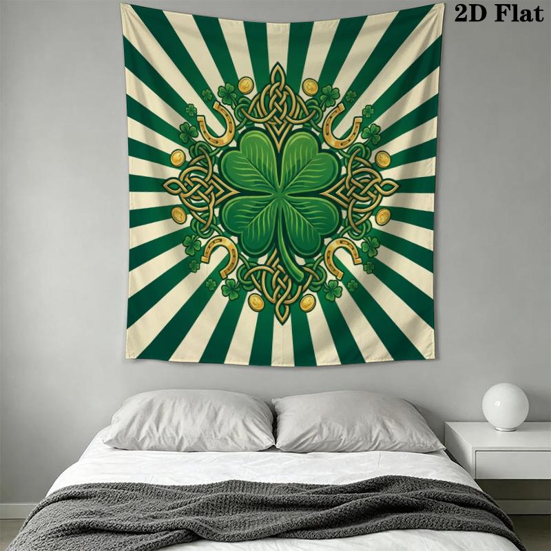 Leaf Clover Wall Tapestry Aesthetic Wall Hanging Printed Fabric Blanket Decorative Tapestries for Bedroom Living Room Home Decor