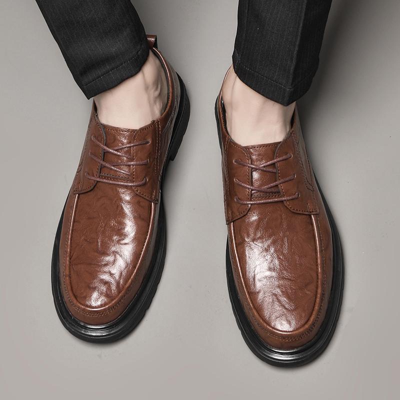 Fashion Outdoor Male Walking Flats Men Leather Casual Oxfords Shoes All-match Classic Men Shoes Wedding Handmade Men's Dress Footwear