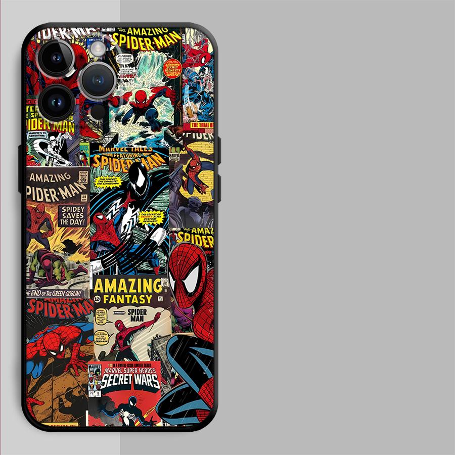 Чехол для телефона Apple iPhone 14 XR XS MAX 17 Pro Max 13 15 Pro 7 8 12 16 11 Air Funda Чехол для телефона Marvel Человек-паук Веном