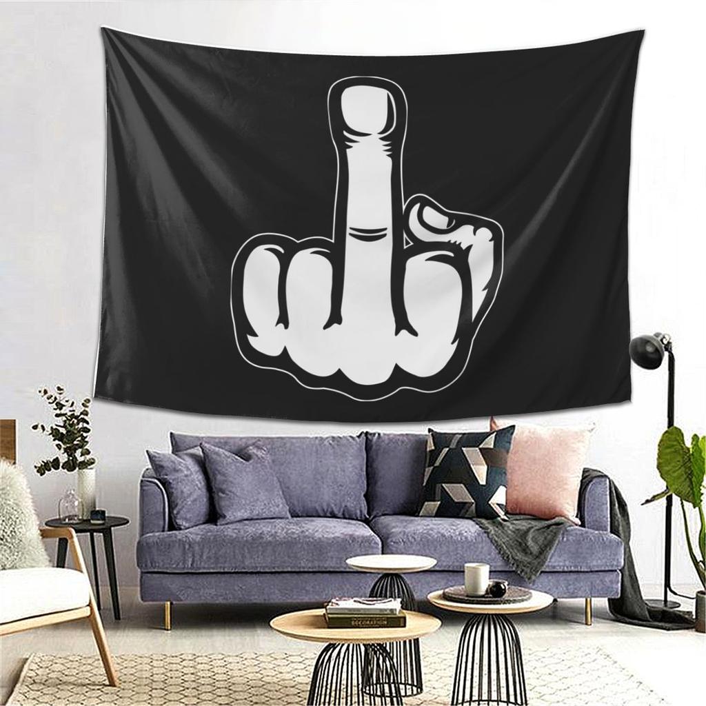 Дизайн с жестами рук Средний палец Показывает средние пальцы Настенный гобелен Эстетичный декор для дома Гобелены для гостиной