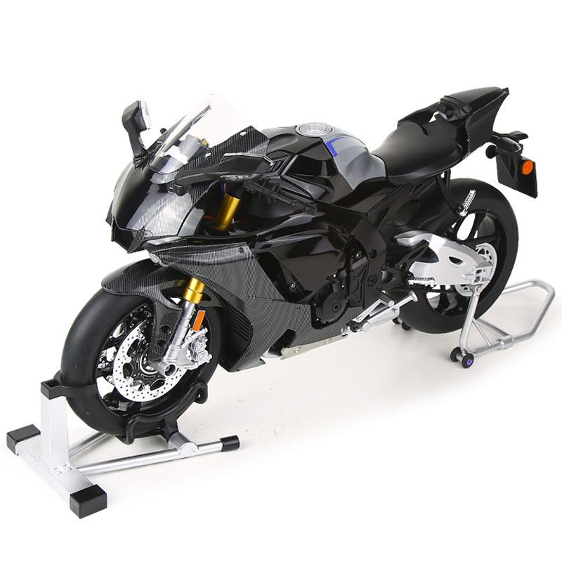 Симуляция 1/6 Yamaha R1M Сплав Распыление Модель Мотоцикла Звук Свет Коллекция Мотоцикл Игрушка Подарок Парню Миниатюрный Автомобиль