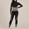 Женский комплект для йоги и фитнеса, бестселлер на международном рынке, ощущение обнаженности: Топ с длинным рукавом и облегающие длинные брюки