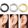 1PC Stainless Steel 10/12/16mm Antiallergic Simple Punk Circle Earrings for Women Men Jewelry Gift