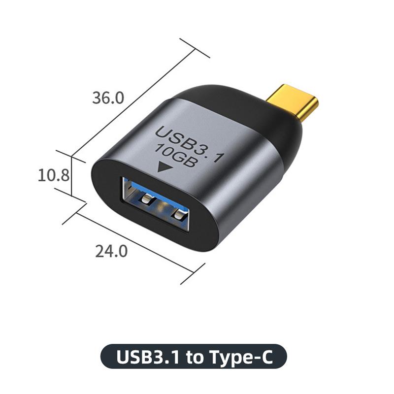 FONKEN Металлический адаптер USB C 3.1 OTG 10 Гбит/с для быстрой передачи данных Type-C 3A зарядный преобразователь для телефона Samsung Xiaomi Mac-book Pro Tablet