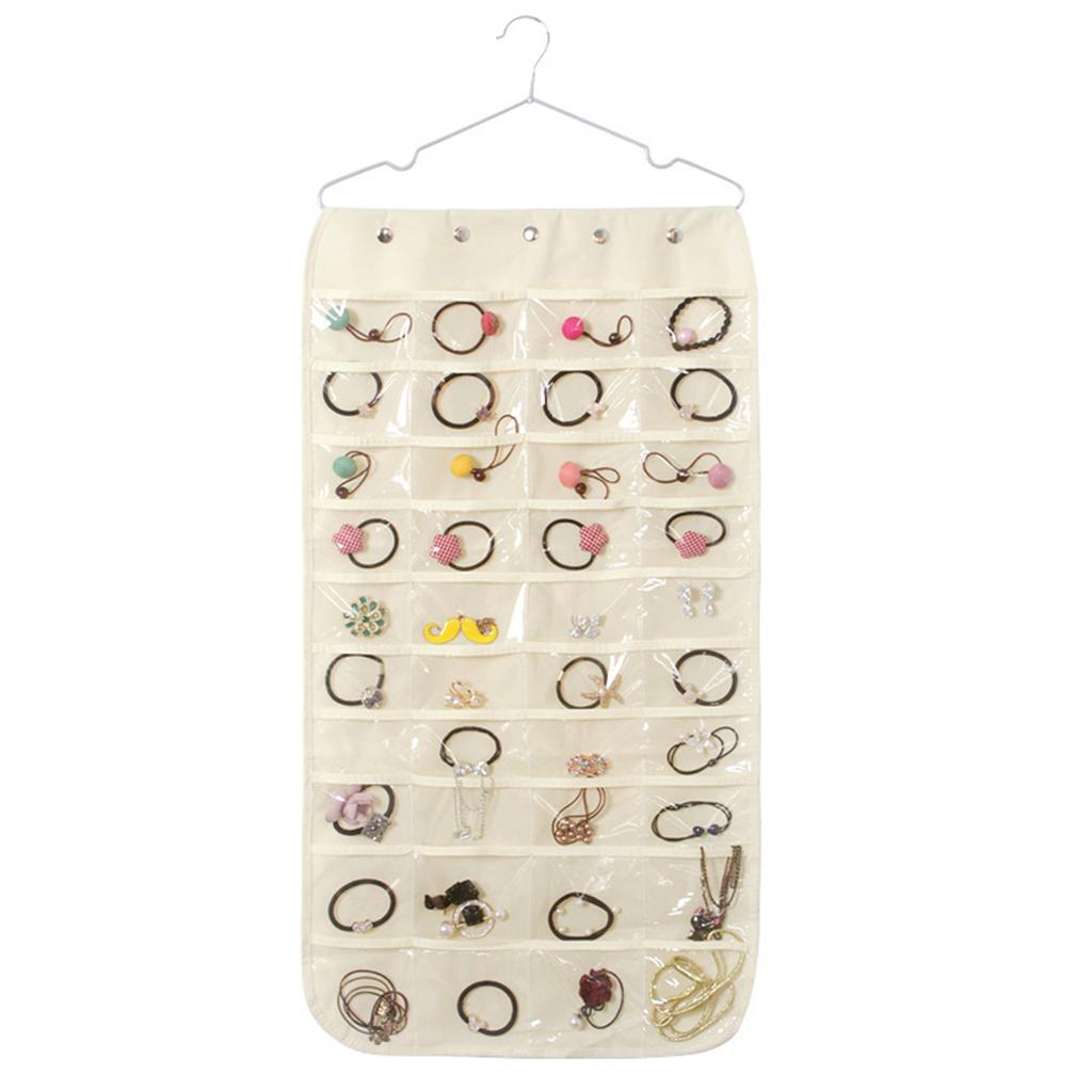 Пылезащитный подвесной органайзер для украшений, двусторонний мешок для хранения украшений для колец, серег, ожерелий, браслетов, прочный