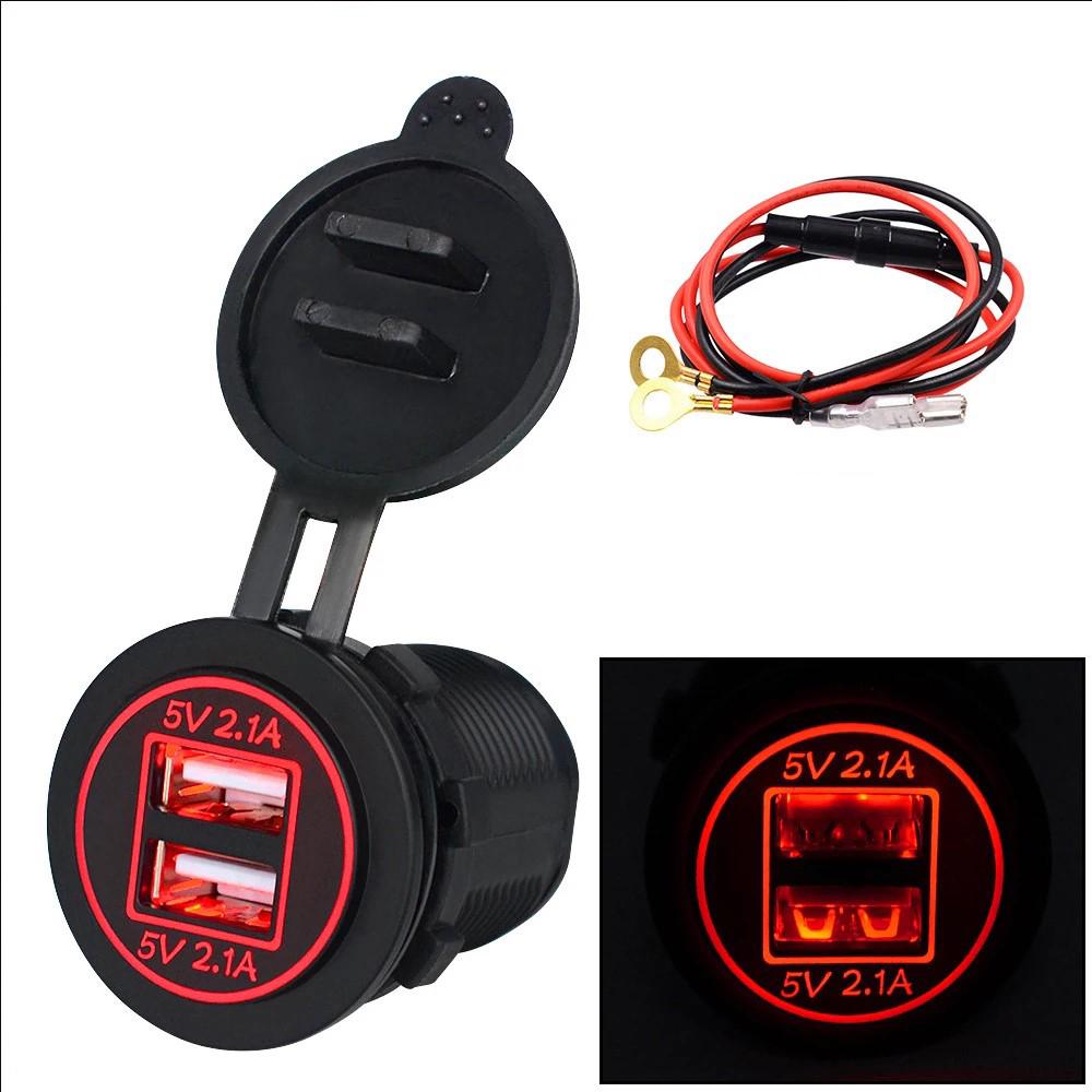 12/24 В двойной USB порт автомобильное зарядное устройство мотоцикл 5 В 4.2A зарядное гнездо водонепроницаемый быстрый адаптер для зарядки для транспортного средства лодки грузовика