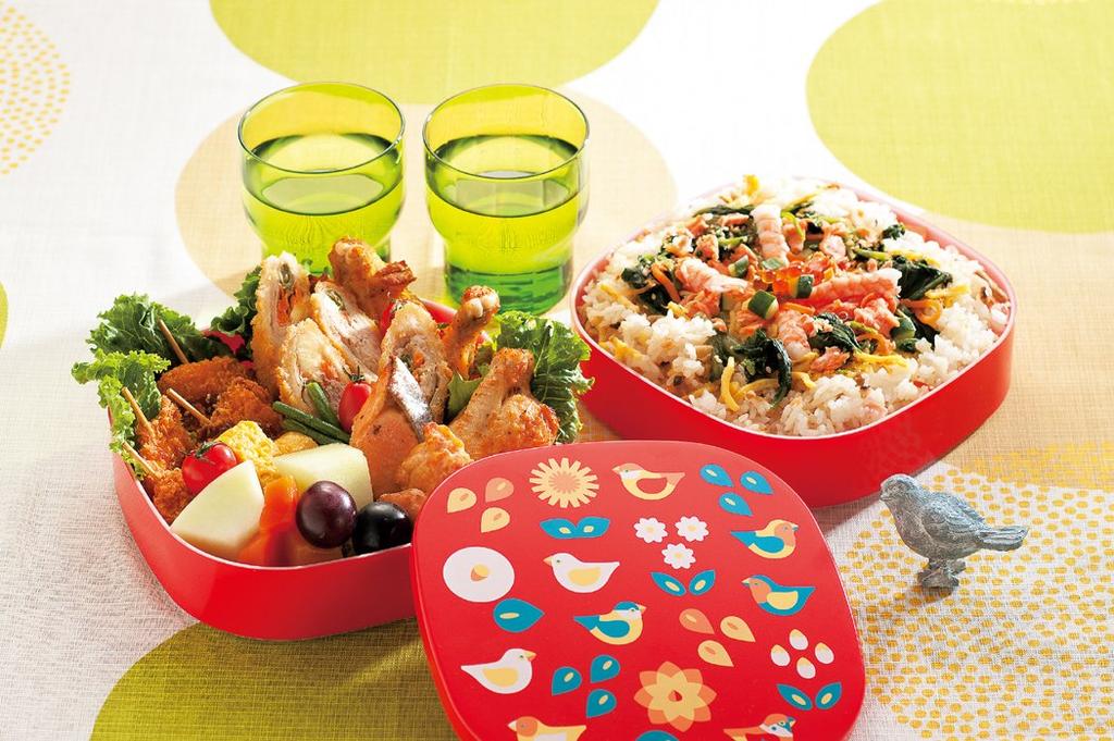 Made in Japan by HAKOYA Tatsumiya KOTORITACHI Slim Compact Lunch Wild 50153 Box, Bird, Blue,