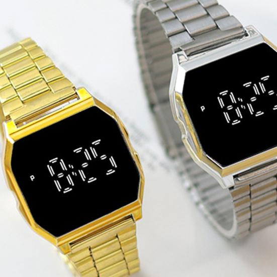 Модные цифровые часы с гальваническим покрытием, светодиодный дисплей, совместимый с HD, четкое изображение, водонепроницаемые часы, электронный браслет, часы для студентов