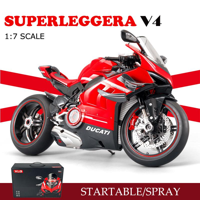 Литая краска 1:7 Ducati Superleggera V4 Супер Мотоцикл Модель Коллекция Миниатюрная Машина Украшение Подарок Парню Игрушечный Транспорт