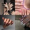 Solid Color Fake Nails, Press On Nails False Nails For Women Girls  (Long Stiletto Shape)