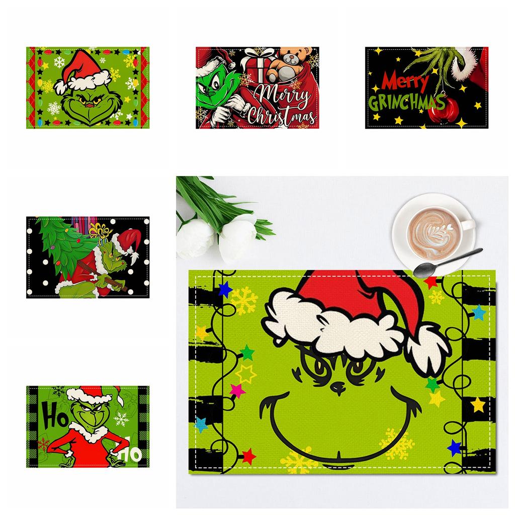 Christmas Series Creative Printed Meal Mat Cartoon Elderly Table Mat Christmas Tablecloth Mat