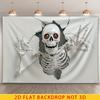 2D flat banner, 1 skull bursting wall backdrop decoration - terrifying polyester wall hanging.PMJ