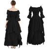 Women's Vintage Solid Color Lace Collar 3/4 Sleeve Cos Dress