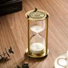 5/10/15/30/60 Minutes Metal Three Pillars Hourglass Timer European Vintage Bookshelf Study Home Desktop Decor Clock Timer