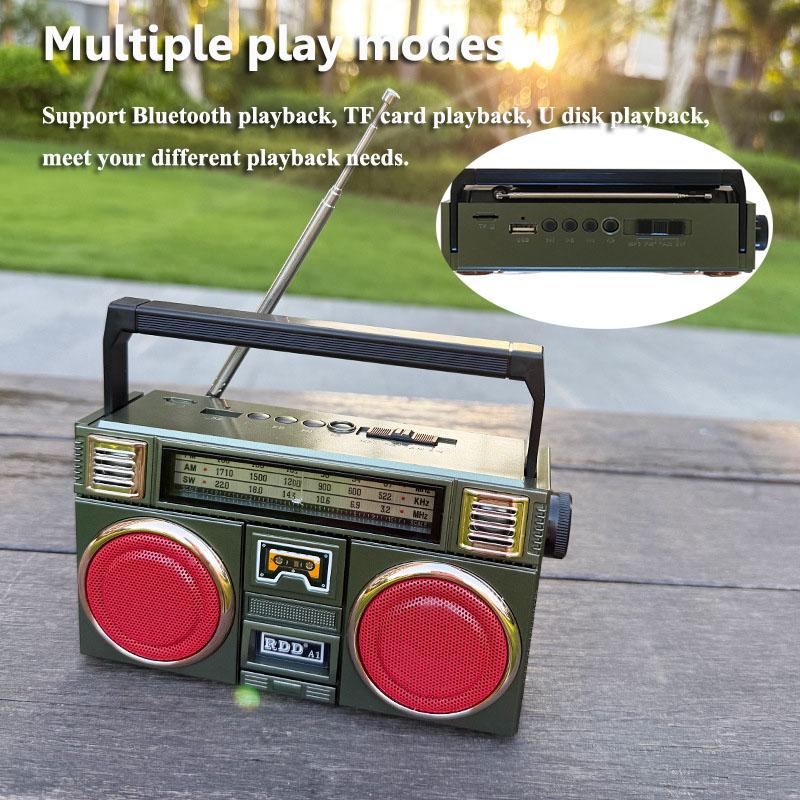 Portable Retro Emergency Radio Solar Panel Vintage FM AM SW Radios Wireless Bluetooth Speaker Music Box Support TF Card U Disk