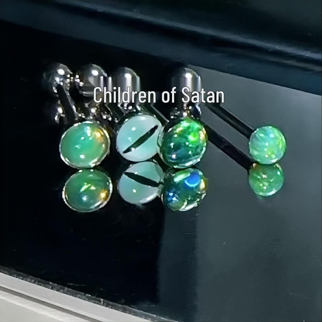 Satan's Child Brewing Зеленый Скрывает Опаловый Мерцающий Пирсинг Языка Серия