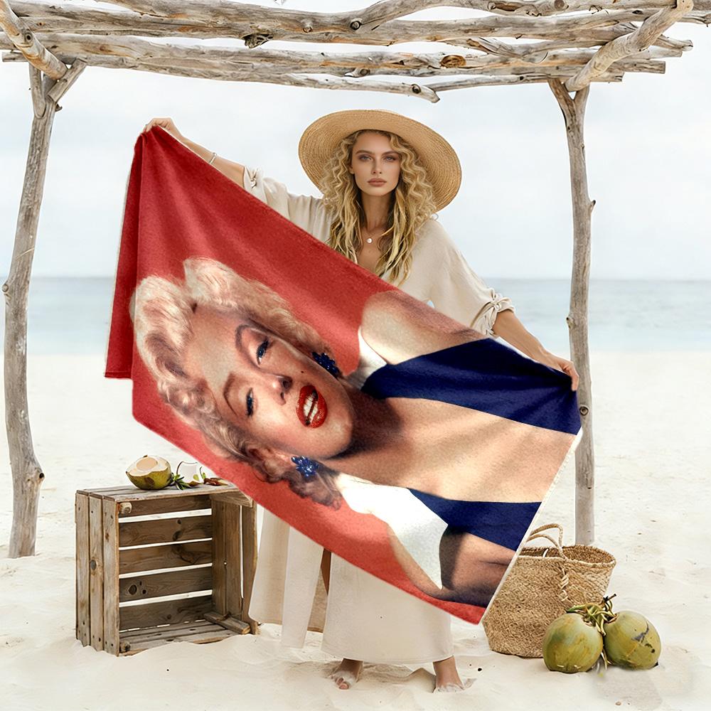 Marilyn Monroe Iconic Pose Beach Towel Super Soft & Absorbent Comfortable Lightweight