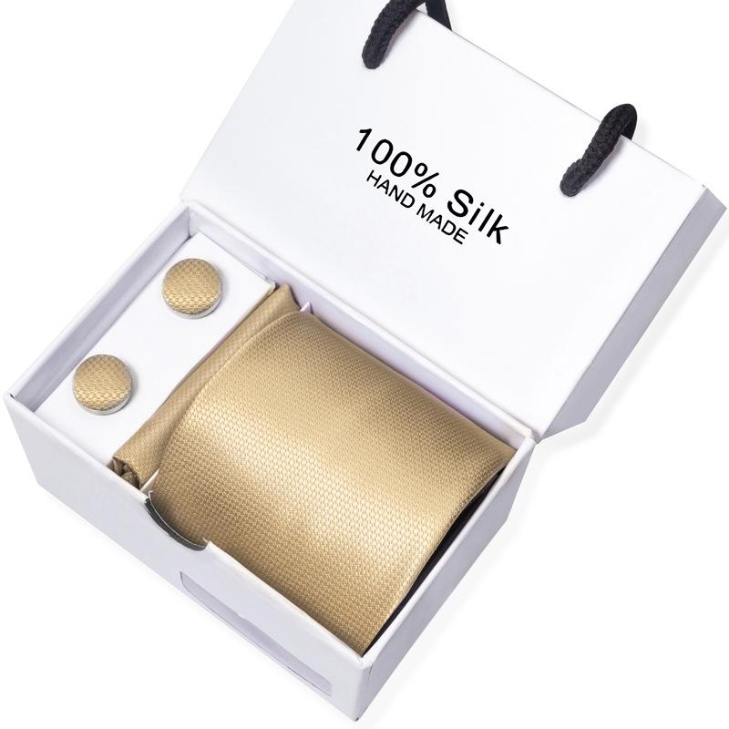 Мужской деловой галстук, квадратный шарф, подарочная коробка, полосатый простой костюм, рубашка, галстук, черный подарочный набор в коробке