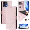 Для Oppo K13 5G Чехол Кожаный чехол для телефона с тиснением «Соты», блокирующий RFID, со шнурком