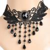 Gothic Black Lace Necklace For Women Girl Boho  Pearl Sexy Lace Choker Punk Dark Lolita Style Halloween Jewelry