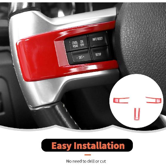 Red Steering Wheel Trim Decoration Interior for Ford Mustang 09-13 Accessories