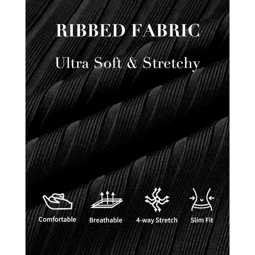 CHARMLEAKS Купальник для беременных в рубчик, цельный купальный костюм с рюшами и рукавами, рюшами и вырезами, завязывающийся узел, купальник для беременных