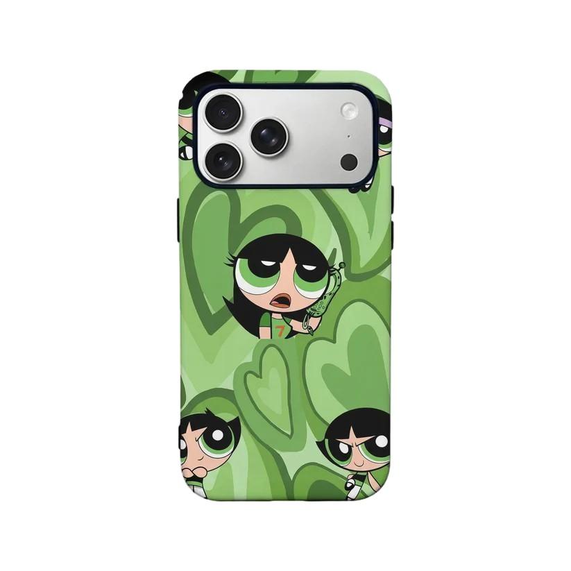 Роскошный Clmj Милый Чехол для Телефона The P-Powerpuffs Girls для iPhone 17 16 15 14 13 12 11 X Air Pro Max Plus Двухслойная Задняя Крышка