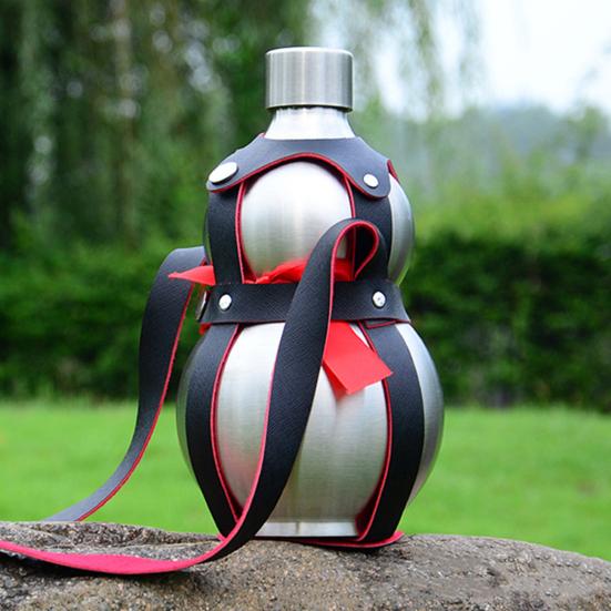 Бутылка для воды в форме тыквы 1500 мл из нержавеющей стали для спорта, путешествий, занятий в спортзале, привлекающая внимание бутылка для воды в форме тыквы в китайском стиле ретро для Monkey King