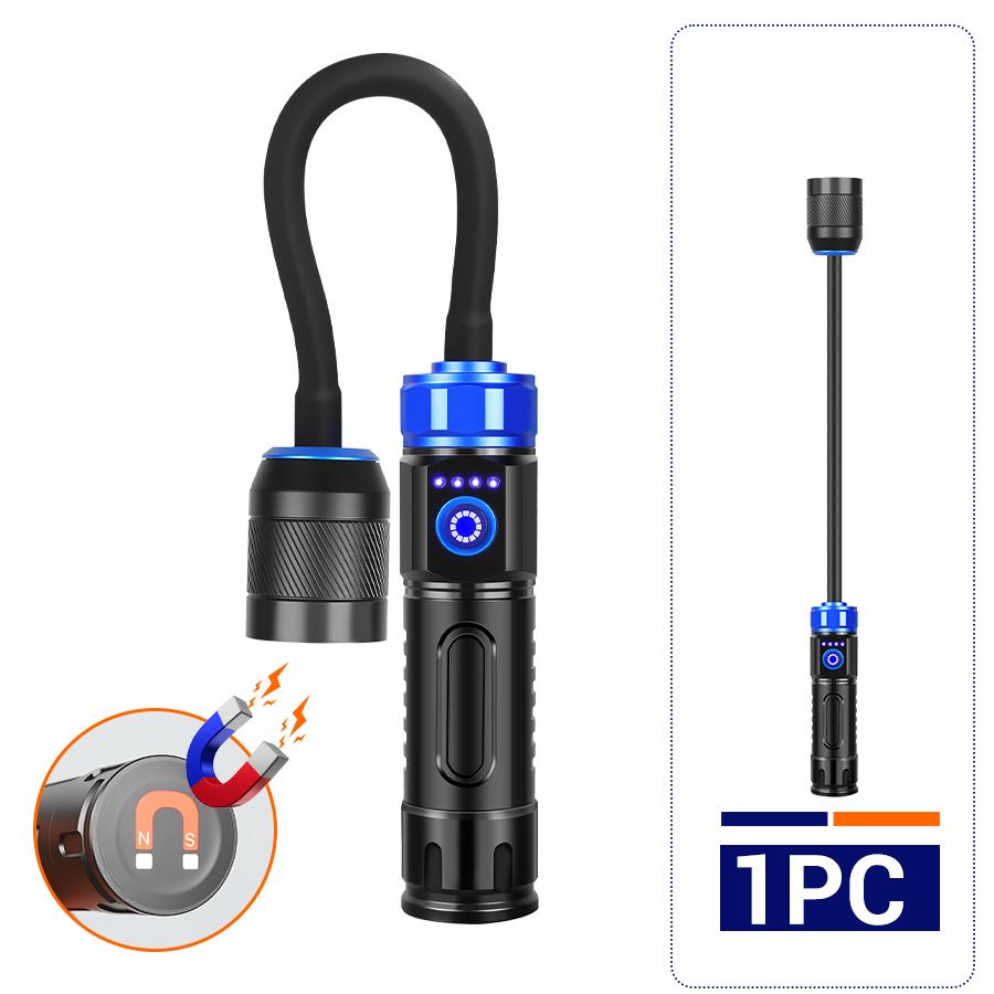 Сверхяркий светодиодный фонарик USB-перезаряжаемый телескопический зум-прожектор хвостовой магнитный водонепроницаемый рабочий свет внешний аккумулятор