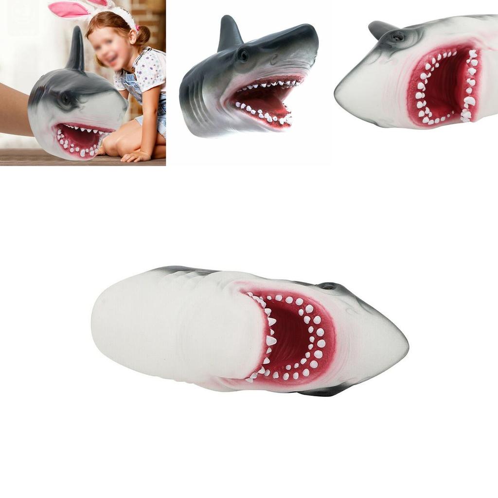 Премиальная плюшевая игрушка-рукавица в виде головы акулы для детей, безопасная и развивающая игра
