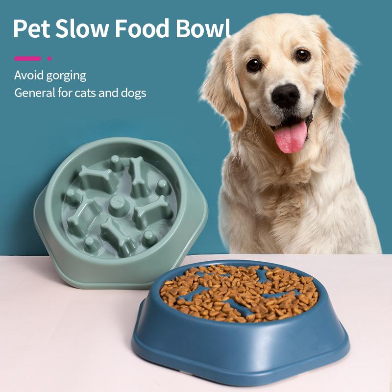 Pet Slow Eating Dog Bowl Slow Feeder Dog Food Bowl Prevent Obesity Pet Dogs Feeder NonSlip Anti Gulping Feeder