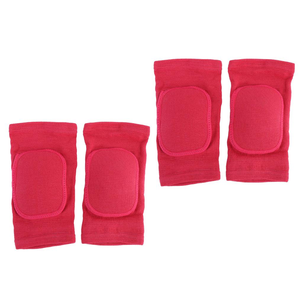 2 Pairs Knee Sleeves High Elastic Breathable Knee Protector Pads for Ice Hockey Skating Running Rose