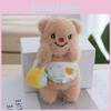 Adorable Butter Bear Plush Keychain Cute Fluffy Backpack Charm Kawaii Doll