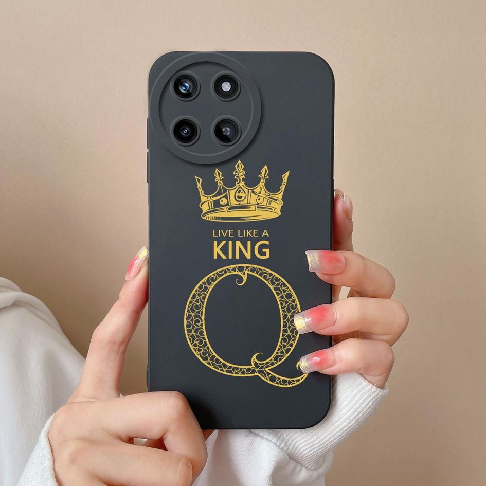 Для OPPO Realme V20 V23 V25 V30 X2 X7 XT Q5 Pro U1 V13 V15 чехол для телефона модный чехол с буквами Короны жидкий мягкий силиконовый матовый противоударный чехол-бампер
