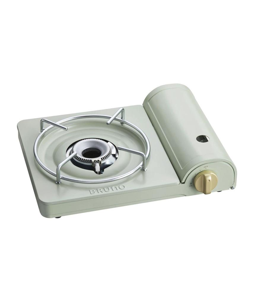BRUNO Cassette Stove, Slim, Camping, Gas, Barbecue, Outdoor, Sengoku, Compact, Disaster Preparedness, Earthquake Preparedness, Cute, Stylish, Green, B